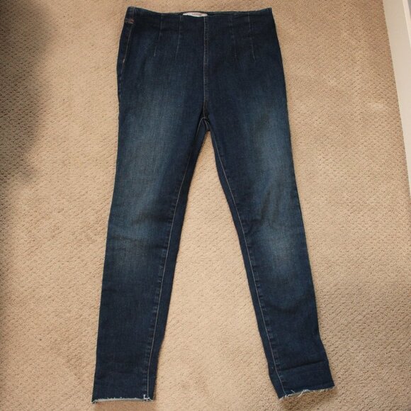 FREE PEOPLE Ultra High Pull On Skinny Ankle Jeans in Blue Jeggings 28 - Picture 1 of 4
